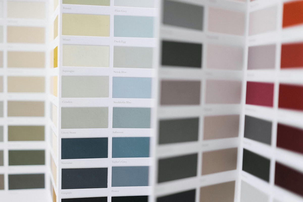 A close-up of a color swatch booklet A close-up of a color swatch booklet