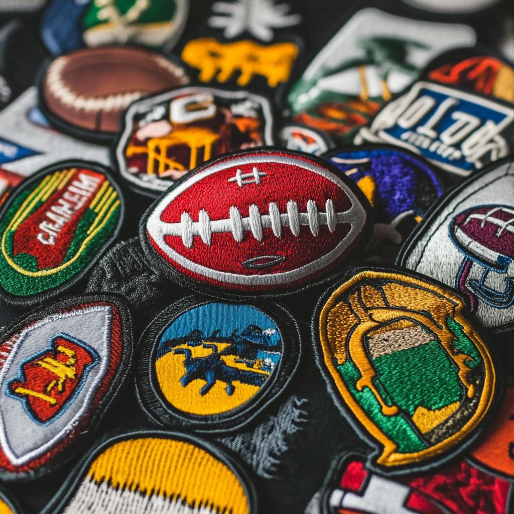  a collection of football patches