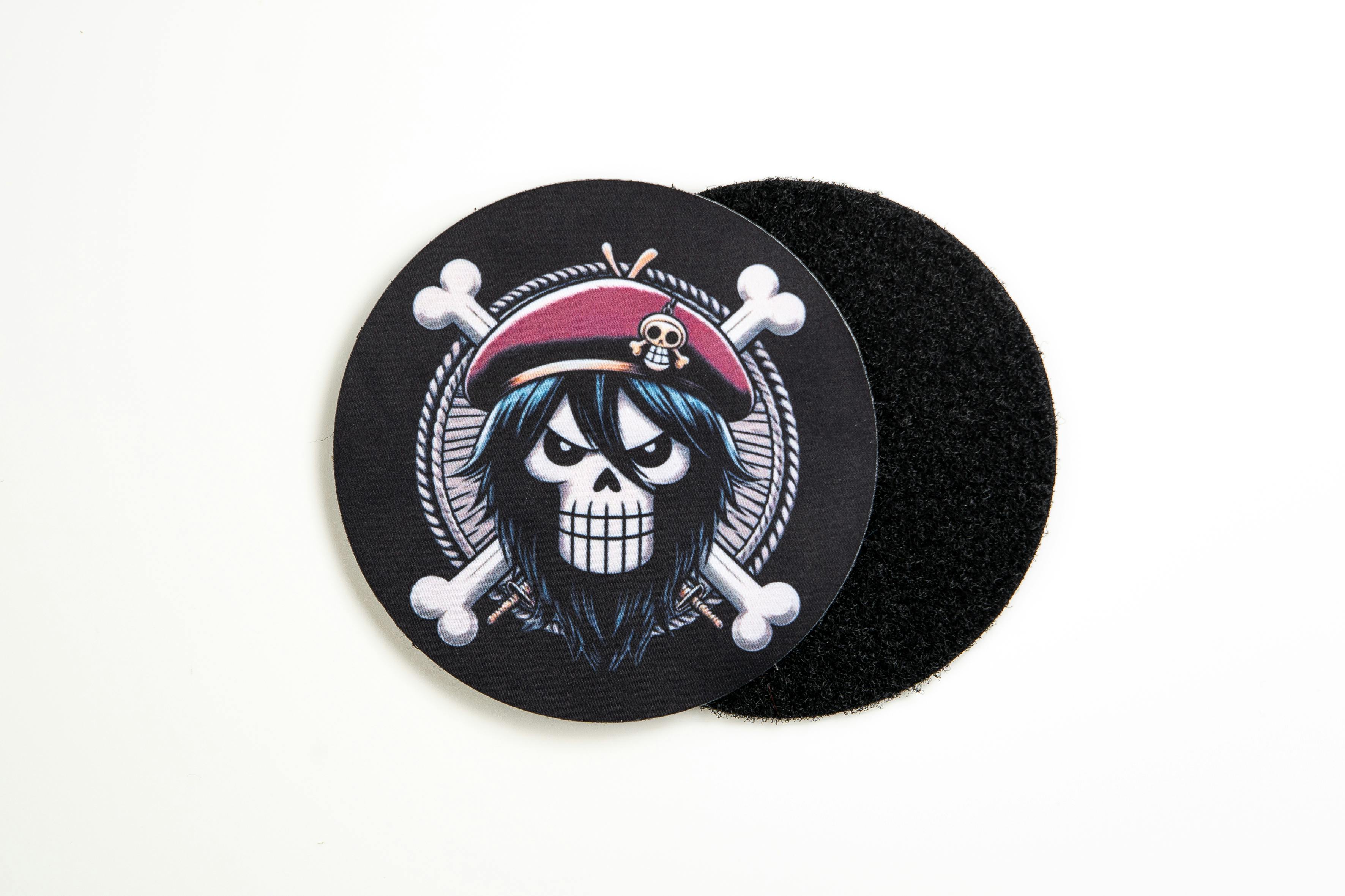  A pirate printed on a patch with Velcro background