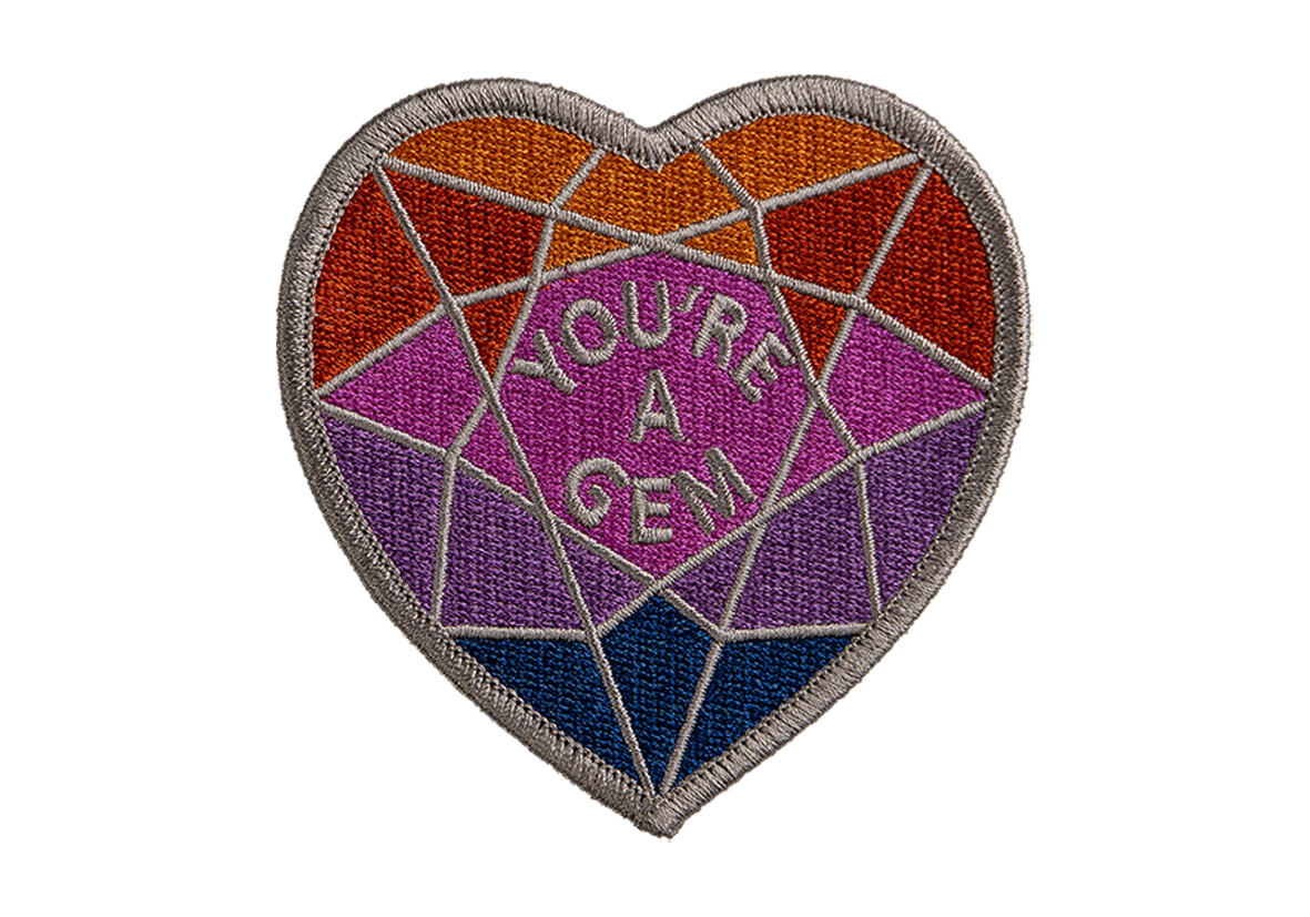 An Embroidered Patch in a Heart Shape