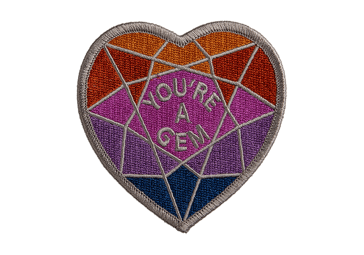 An Embroidered Patch in a Heart Shape