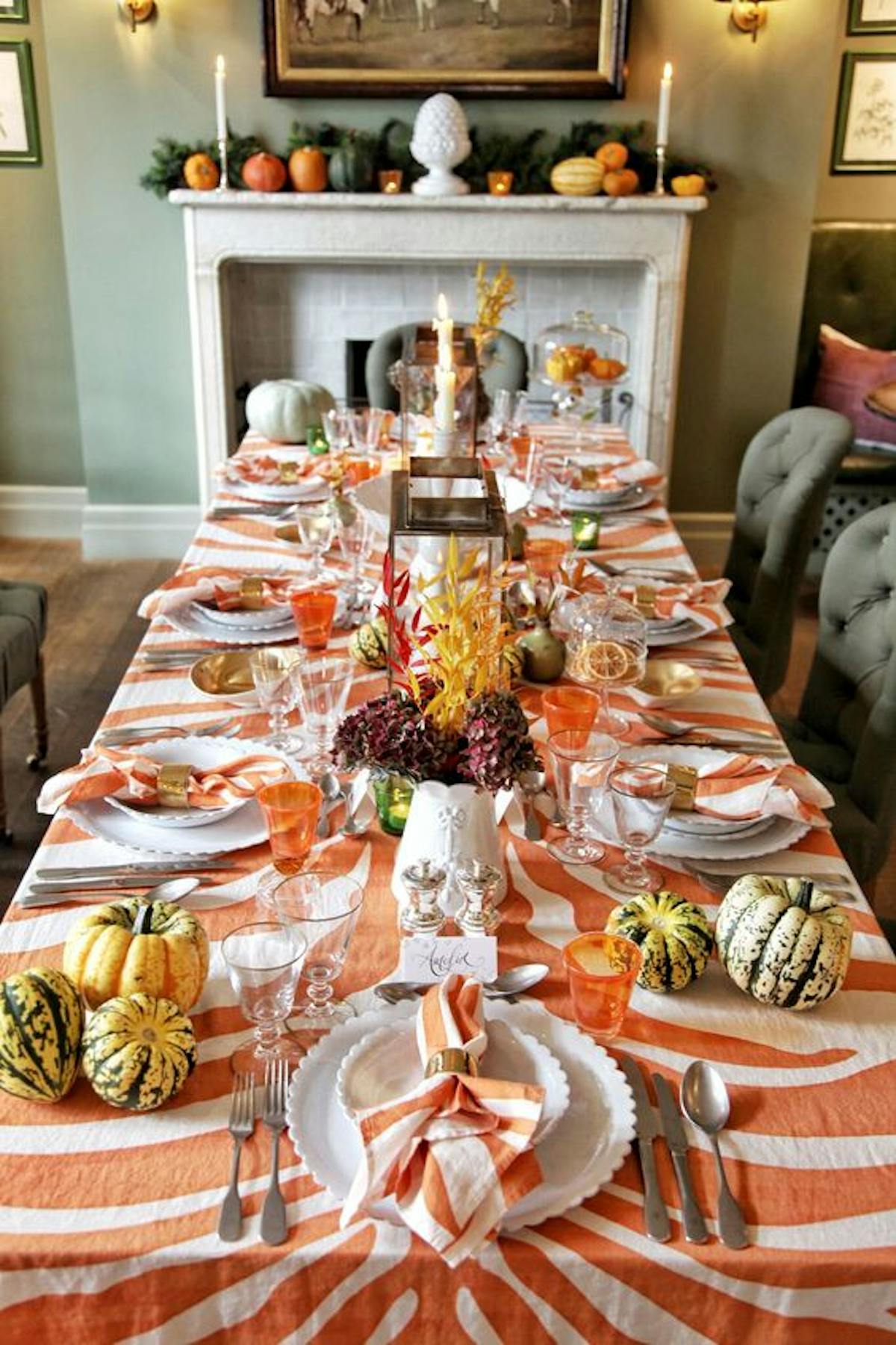  Brightly colored Thanksgiving table setting