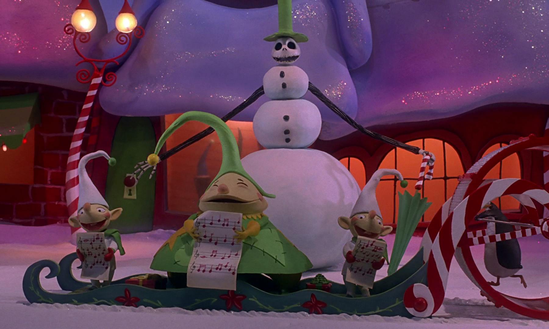  scene from the nightmare before christmas featuring the middle elf wearing an ugly christmas sweater