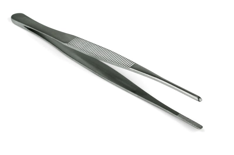  pair of tweezers used to remove an iron-on label