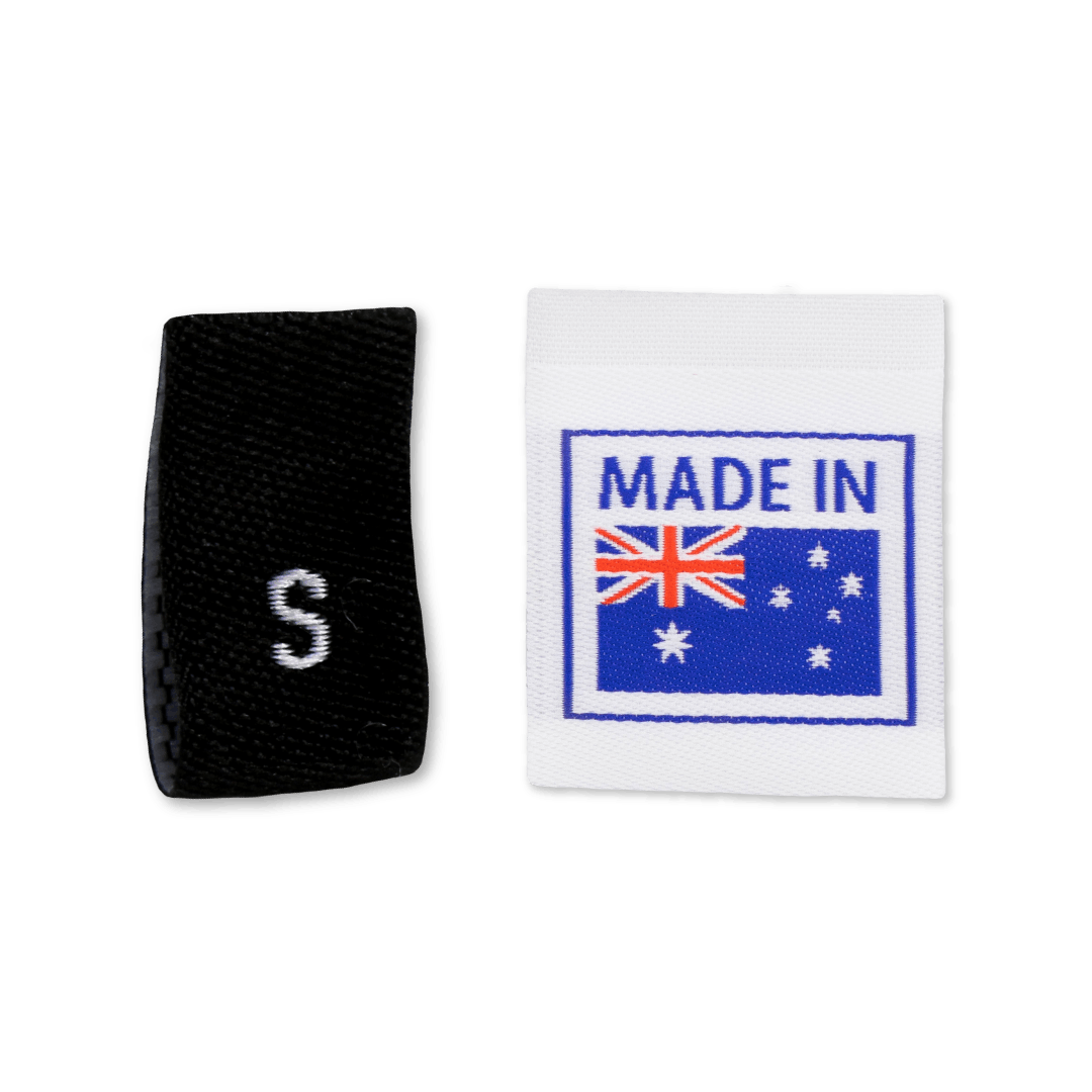  Size S and Made In Australia premade label.