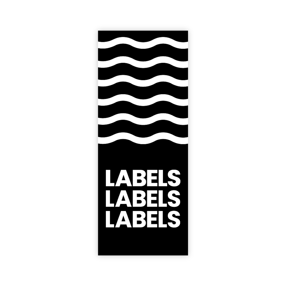  Etiqueta tejida para coser Labels, Labels, Labels con pliegue central horizontal