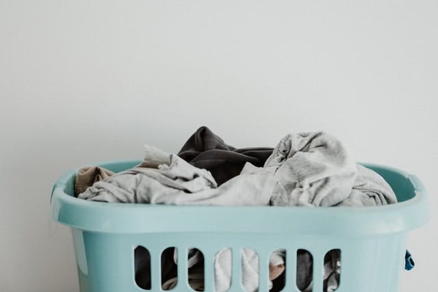  laundry in a laundry basket