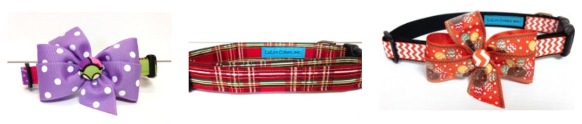  Dog collars with a sewing label