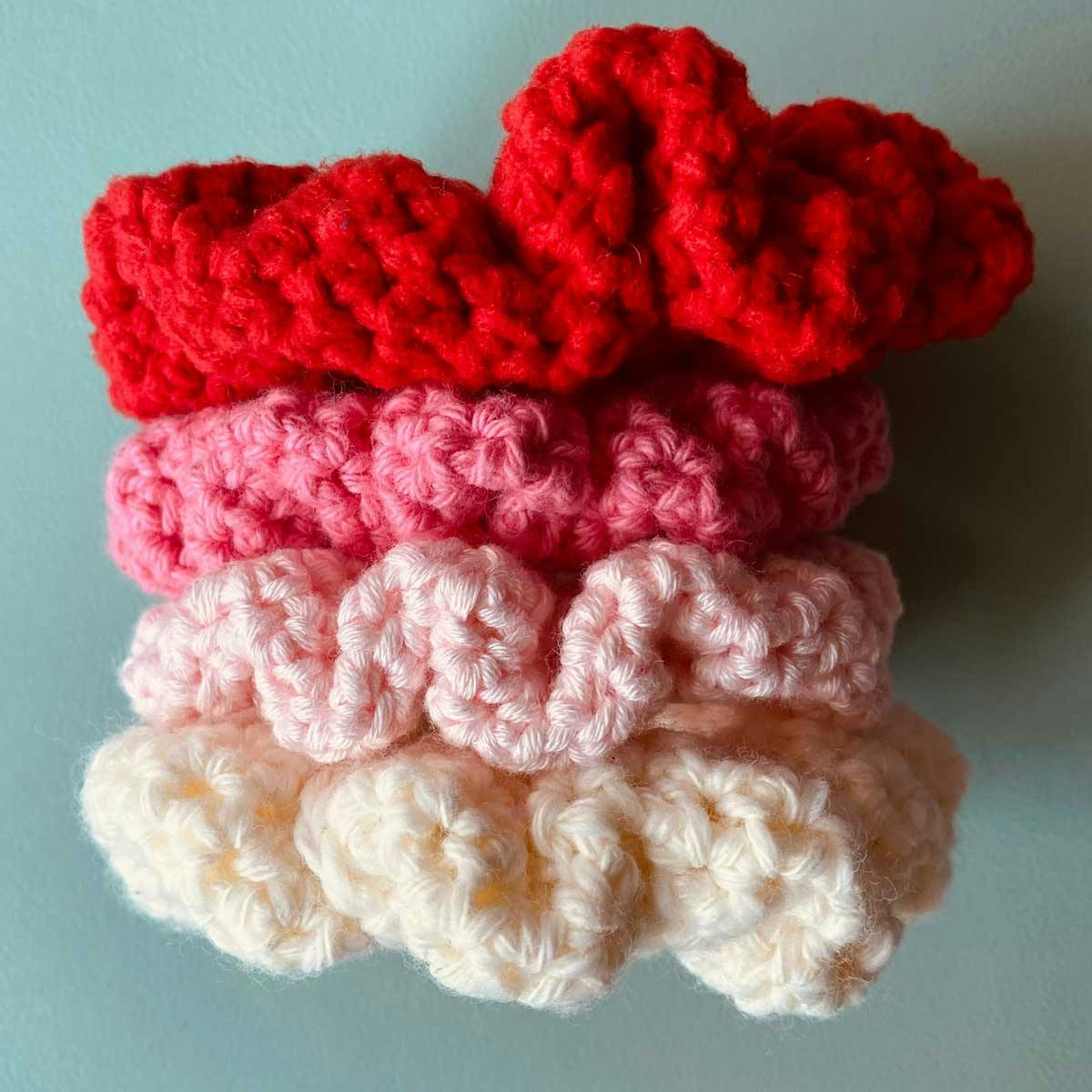  assorted diy crochet scrunchies