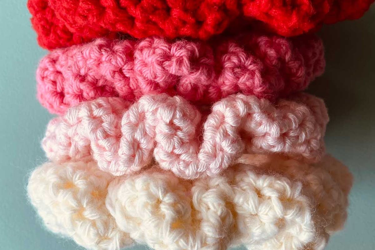  assorted diy crochet scrunchies