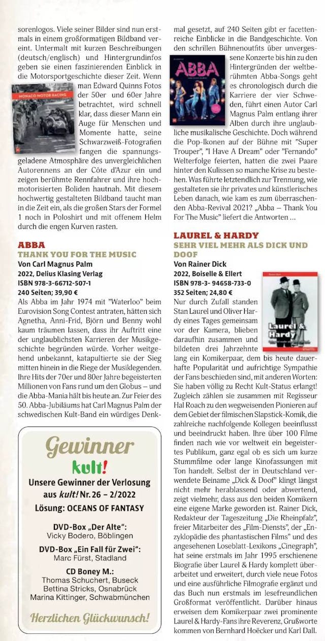 Kult review of ABBA: Thank You For The Music.