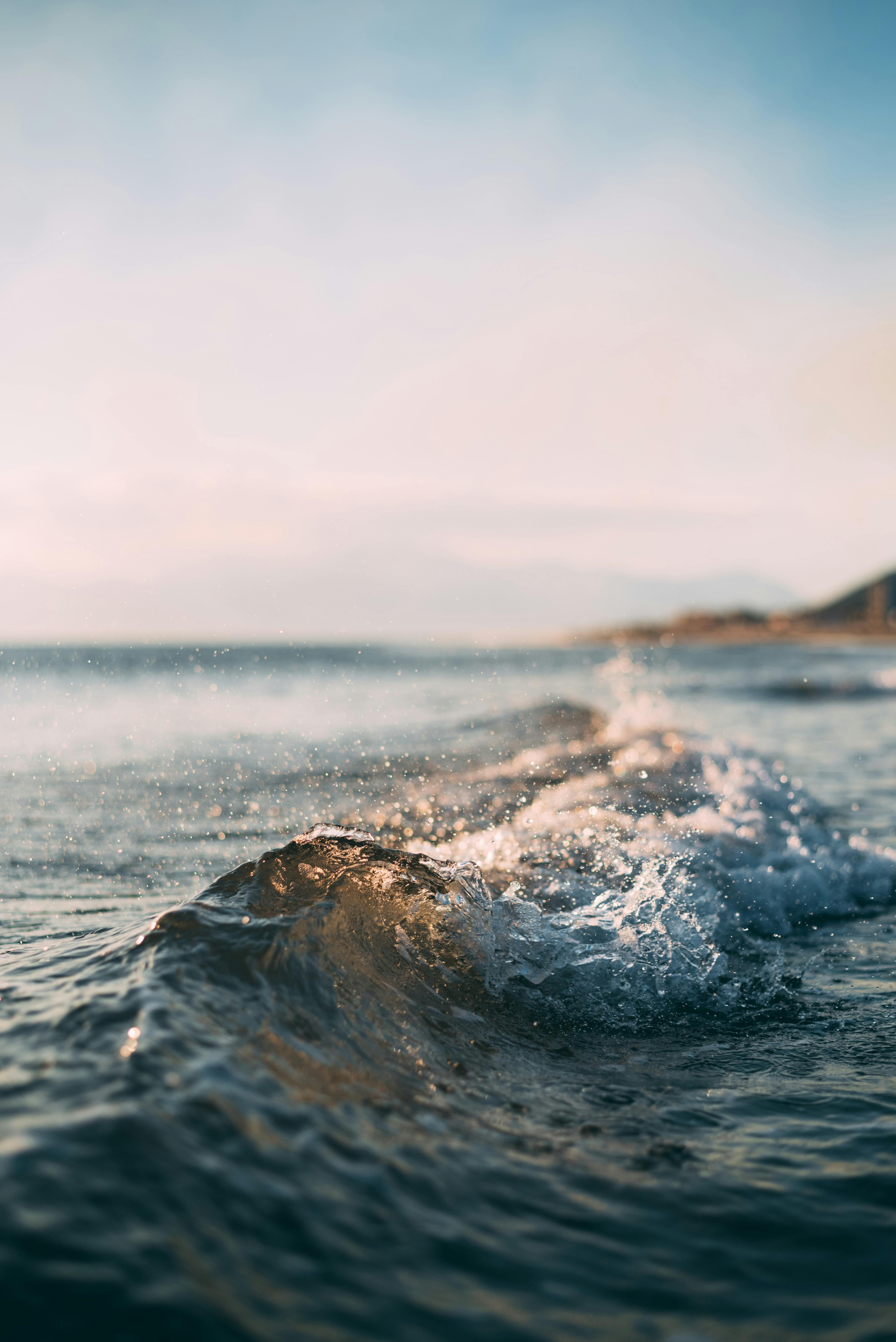 Waves breaking on the coast