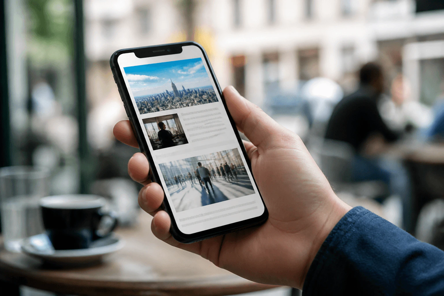 Person checking a fast-loading website on a phone