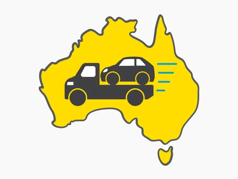 Map of Australia with car delivery truck image