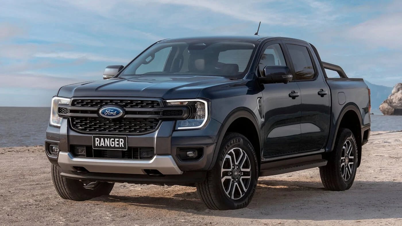 front three quarter shot of ford ranger