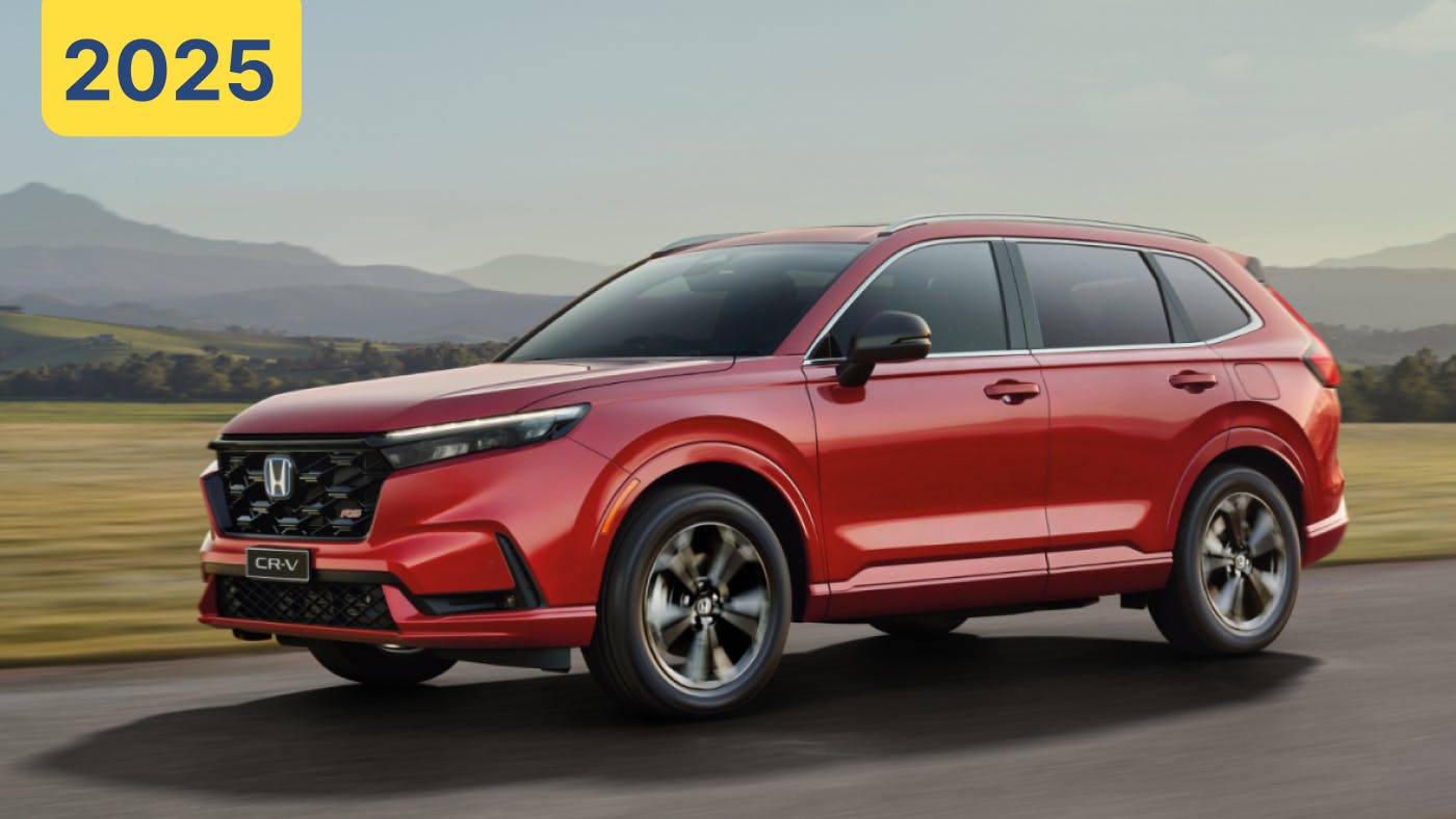 2025 Honda CR-V in red panning right to left
