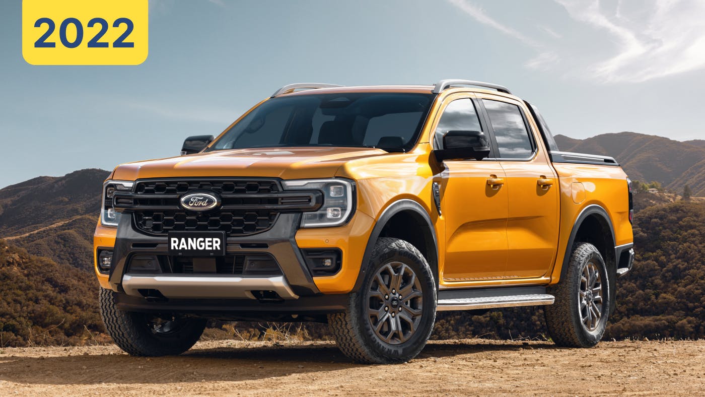 2022 Ford Ranger in gold parked on dirt