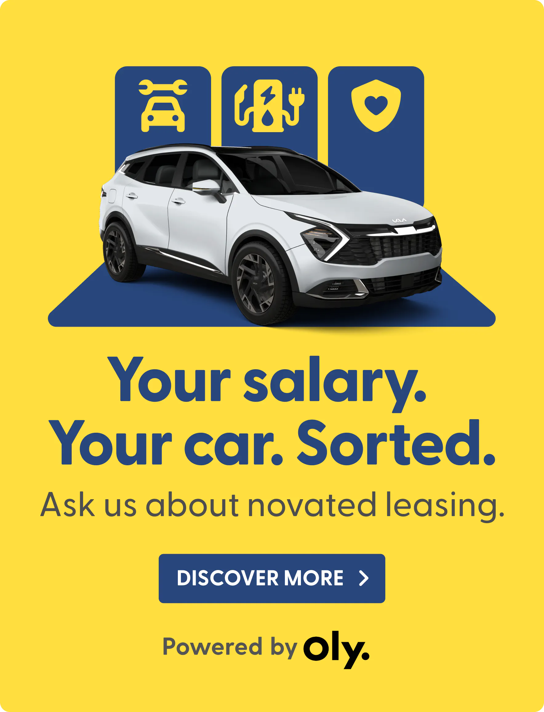 Novated lease Promotional Card - Your salary, your car, sorted.