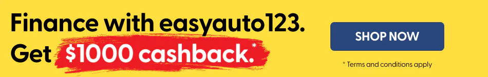 Banner displaying promo for Drive Away $1000 Better Off – Finance with easyauto123. Get $1000 cashback. T&Cs apply.