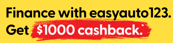Banner displaying promo for Drive Away $1000 Better Off – Finance with easyauto123. Get $1000 cashback. T&Cs apply.