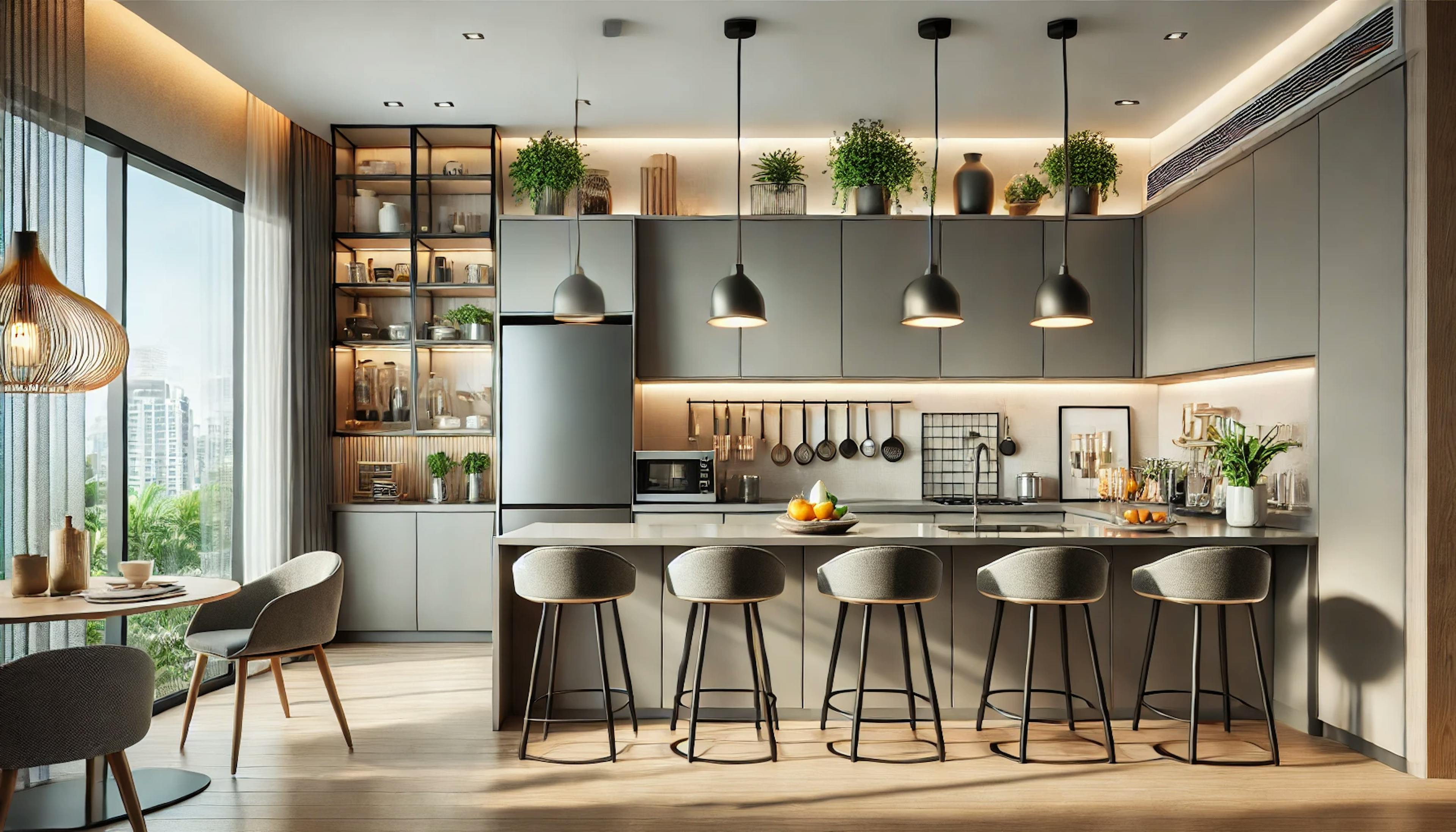 Modern kitchen with functional, stylish, and affordable design solutions