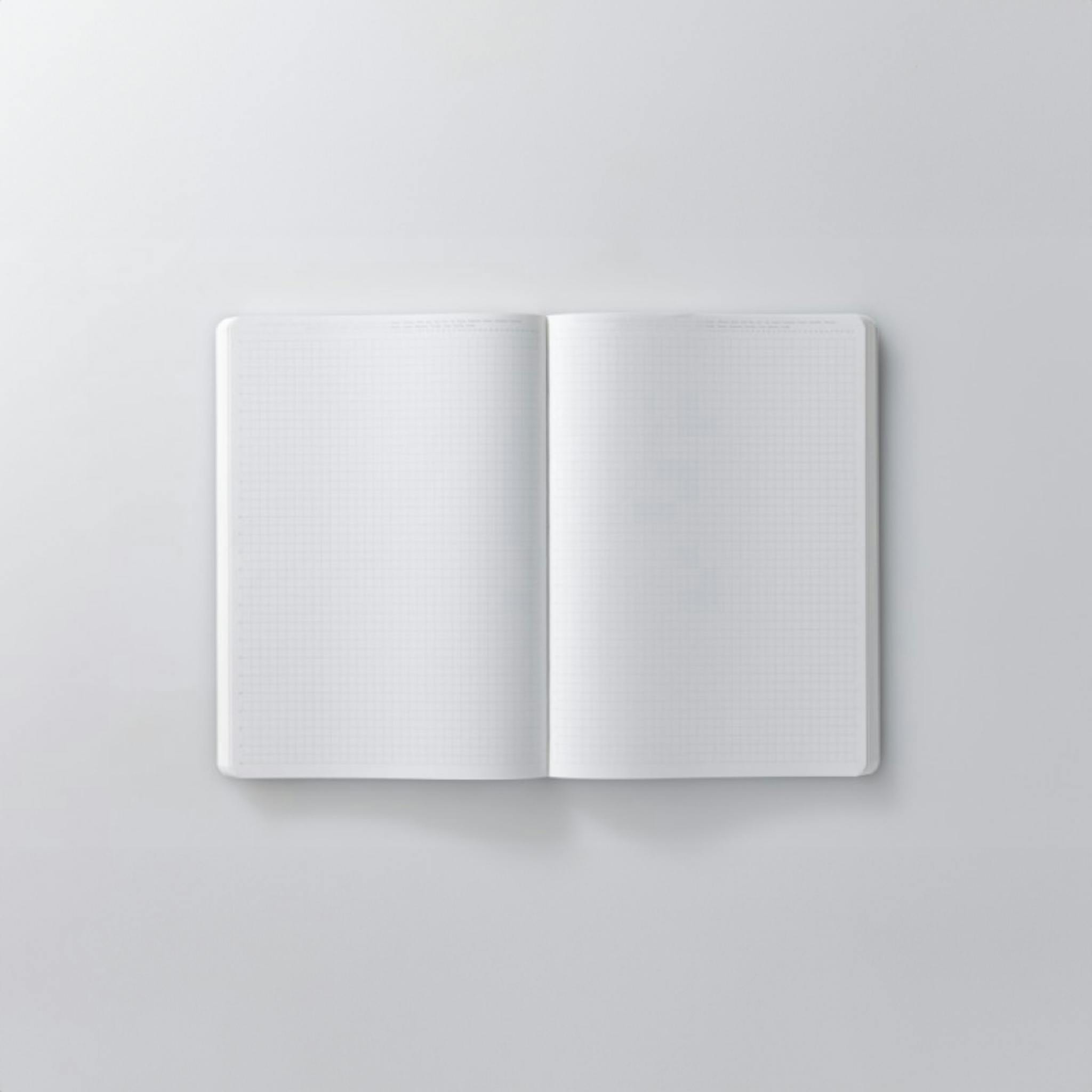 An open blank notebook.