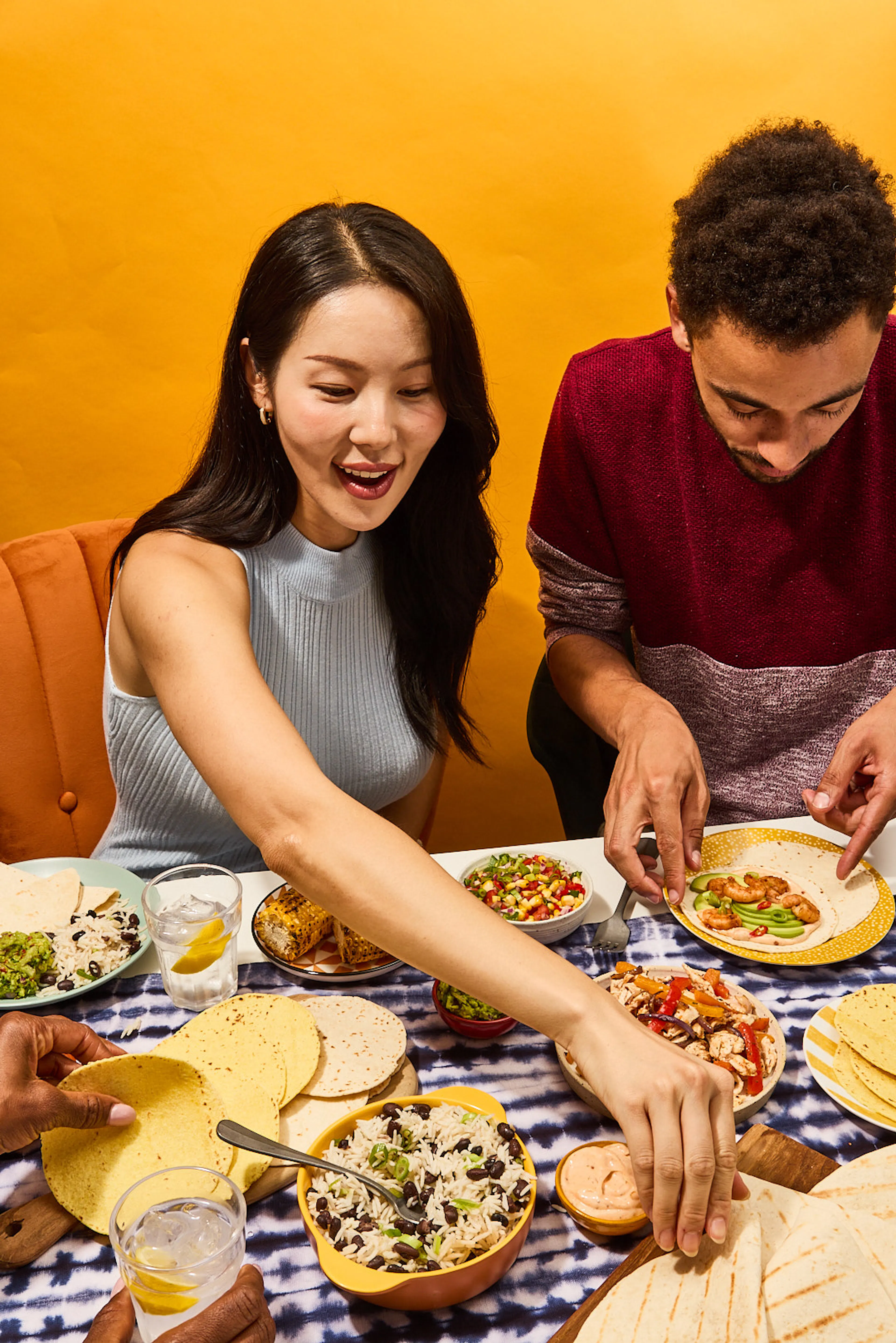 Happy customers of Earth and Wheat enjoying a selection of wraps with selected fillings