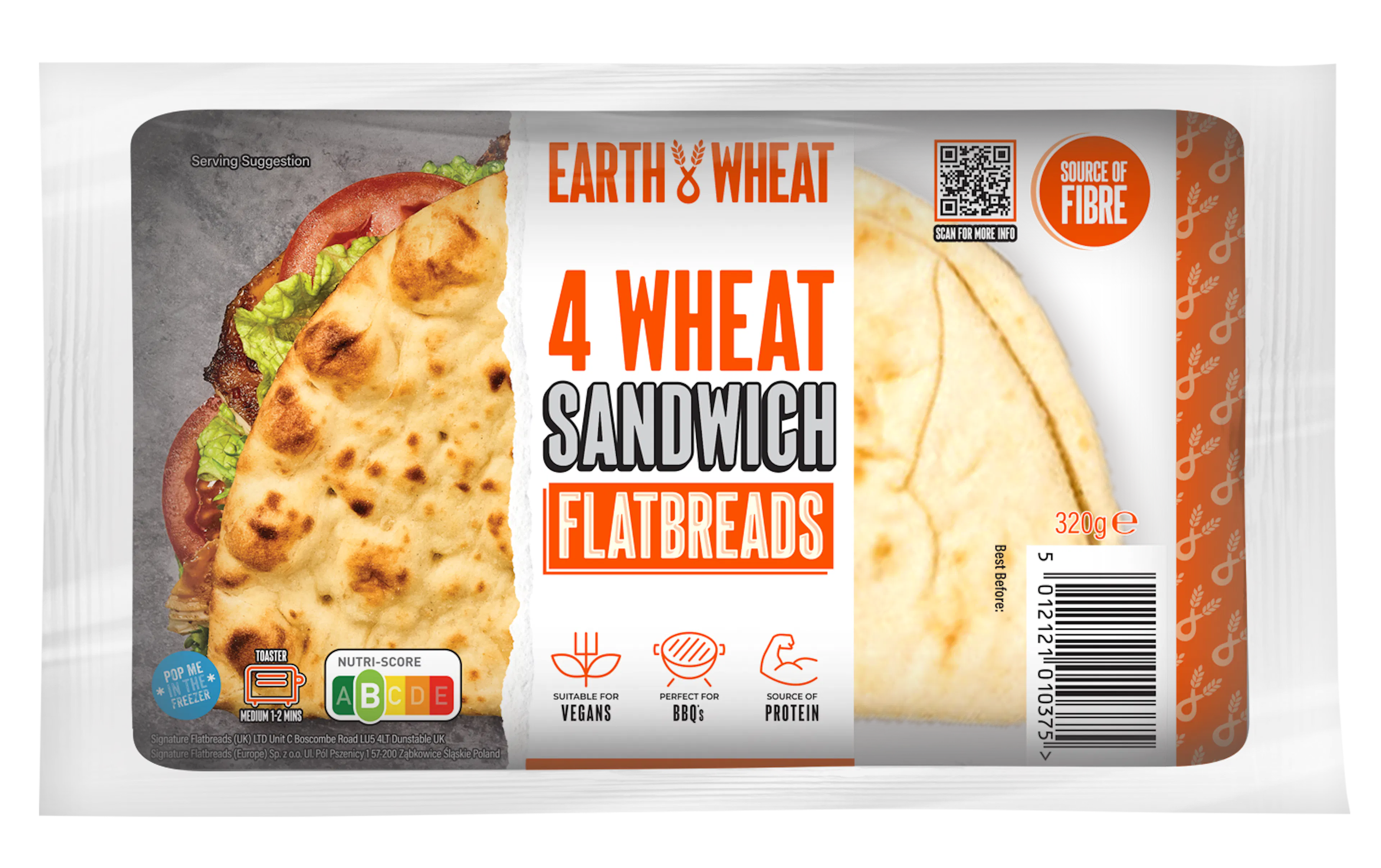 4 WHEAT SANDWICH FLATBREADS packaging 