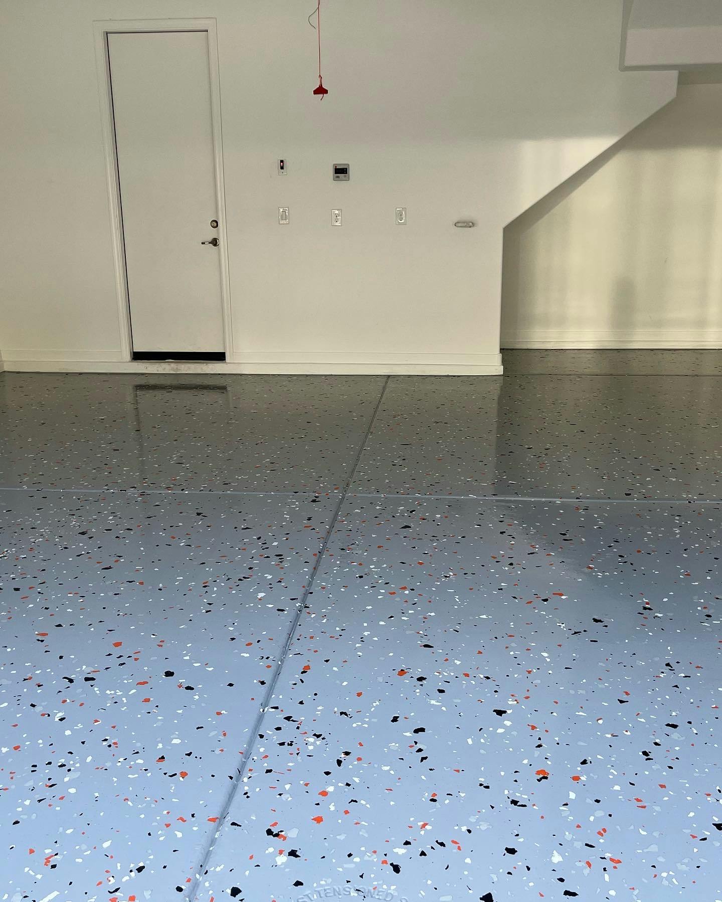 Partial flake garage floor