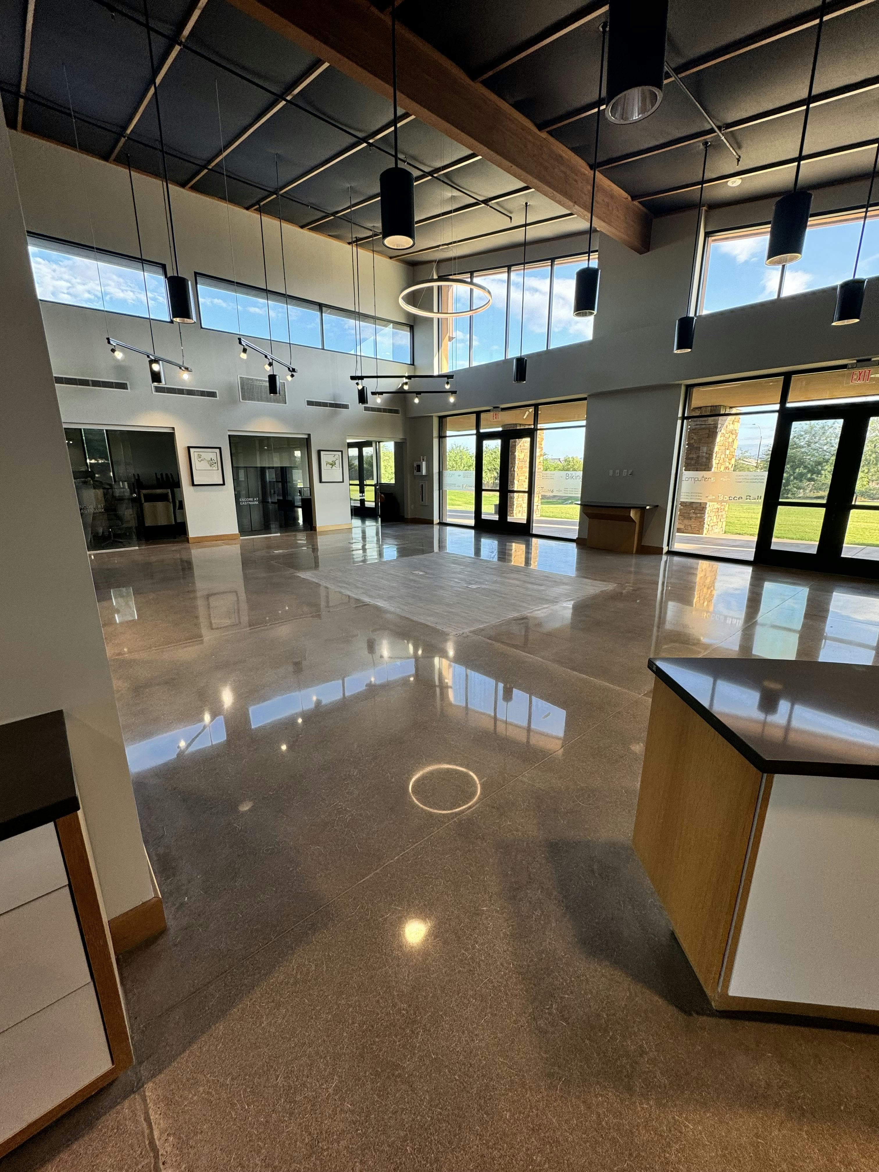 Polished Concrete in this Eastmark community center