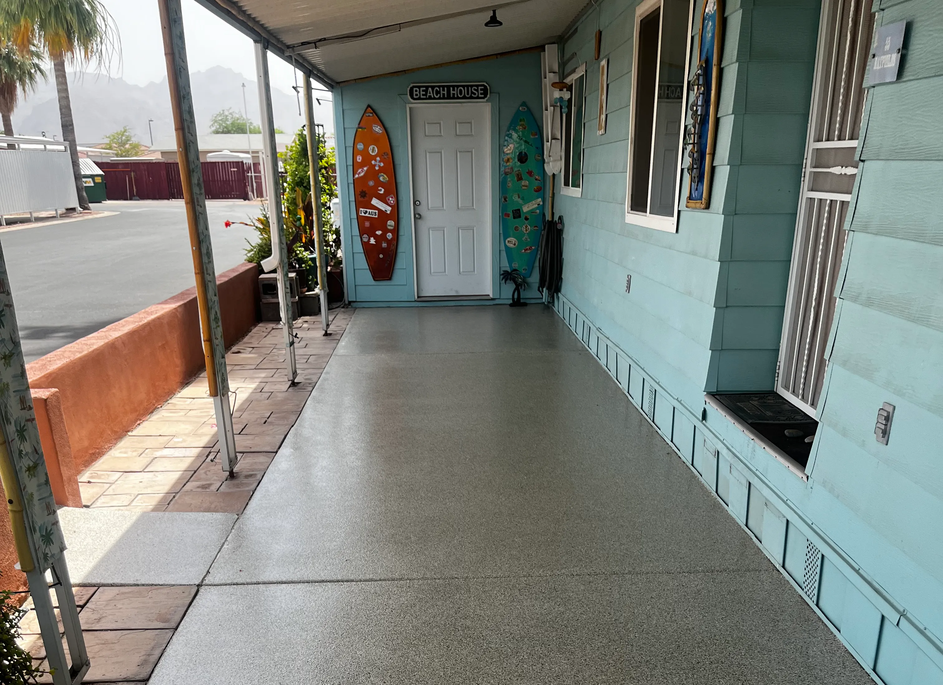 Midnight dark charcoal flake blend garage floor