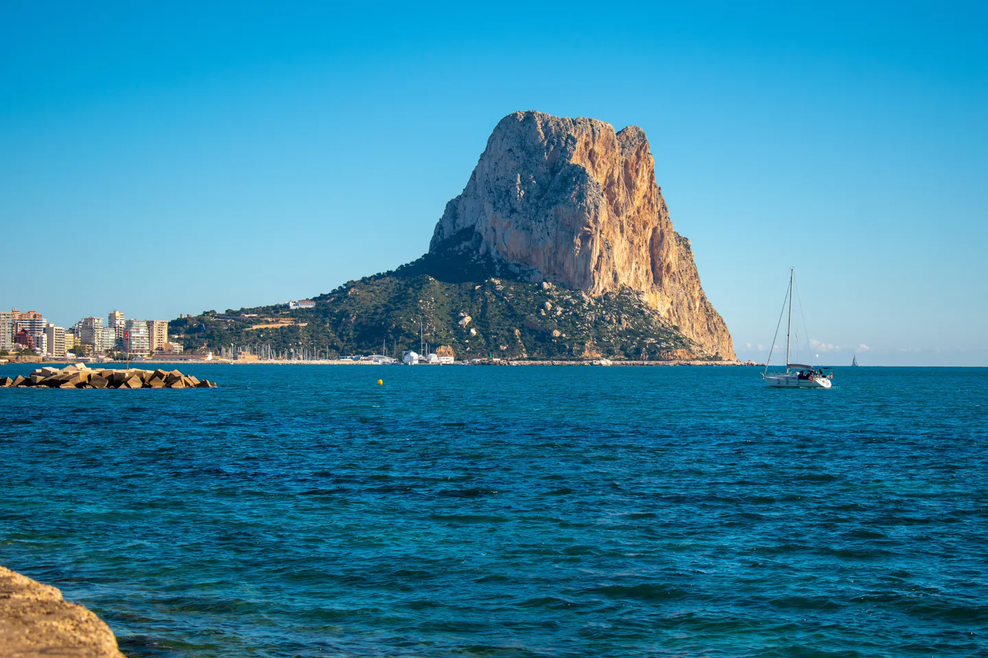The Penon de Ifach rising above the Mediterranean at Calpe on Spain's Costa Blanca