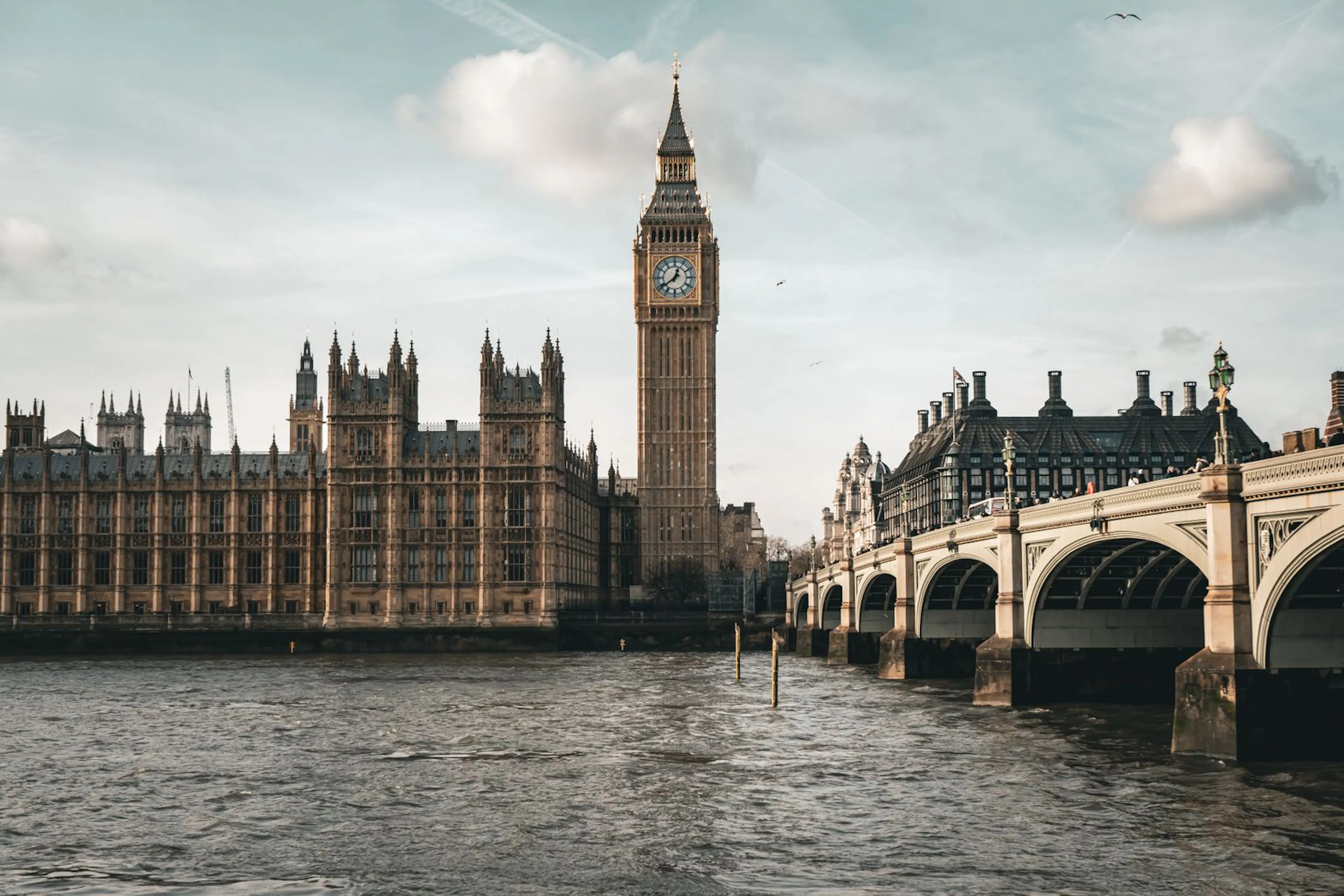 The Houses of Parliament and Westminster Bridge over the Thames