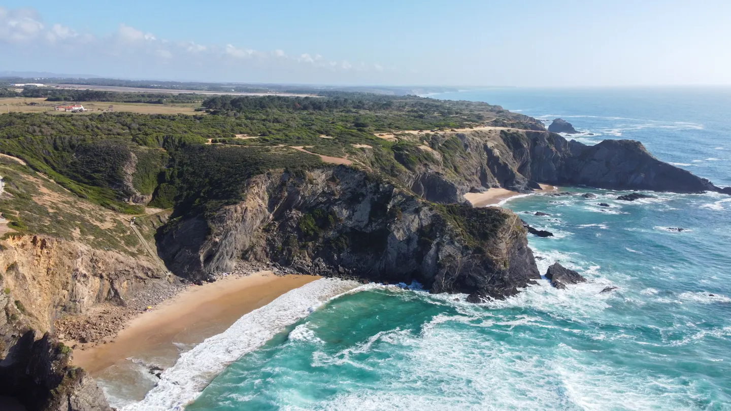 Cliffs and open coastline at Odeceixe on Portugal's Costa Vicentina