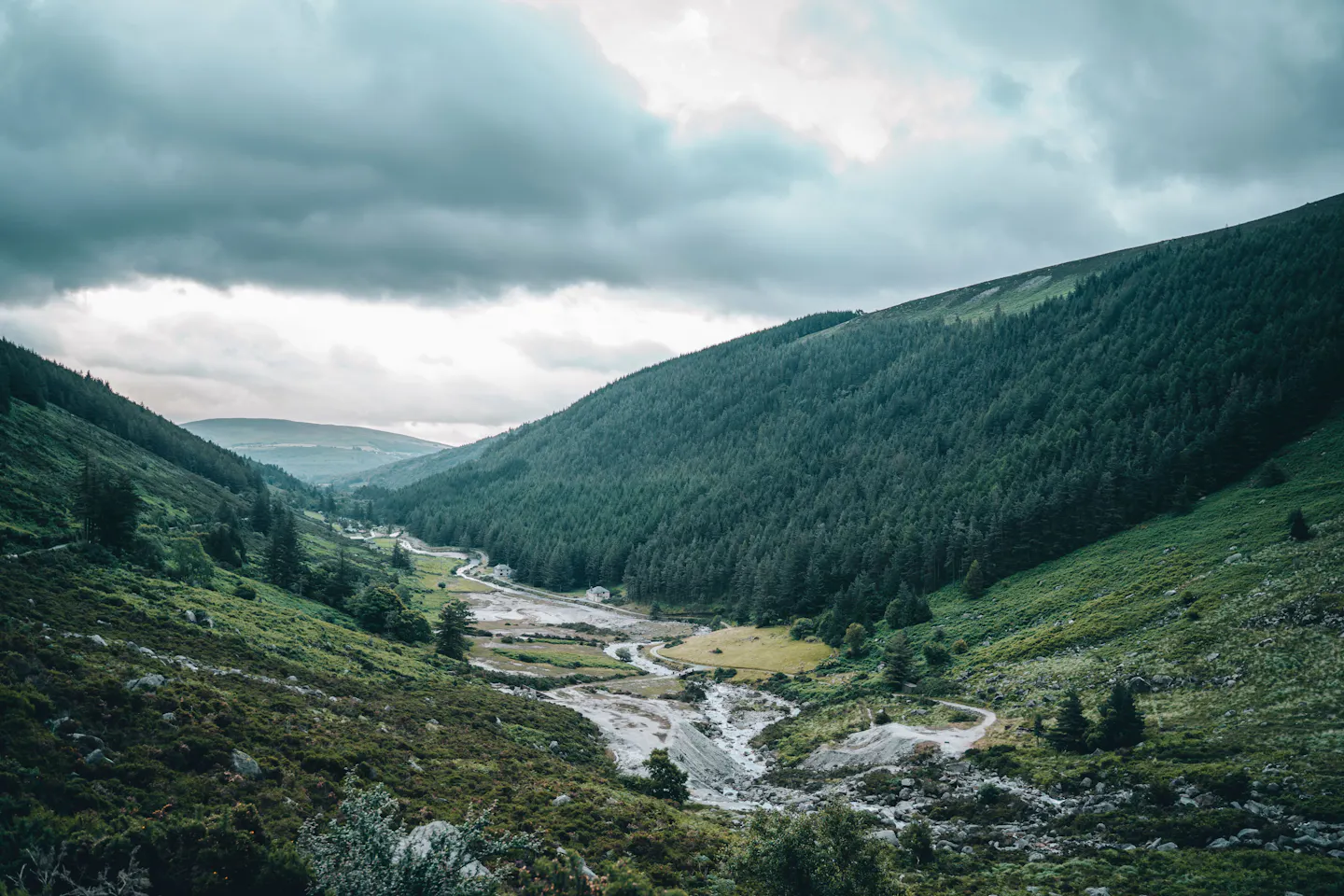 Green valley and stream in the Wicklow Mountains