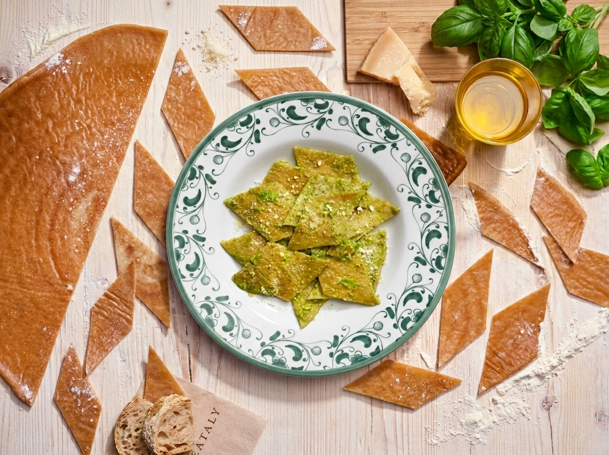 Testaroli al pesto