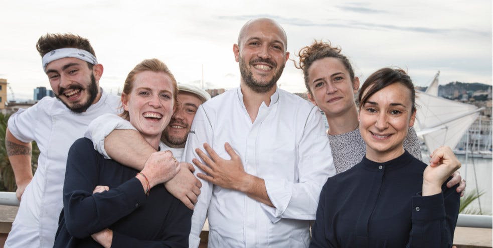 La brigata del Ristorante Il Marin di Eataly Genova