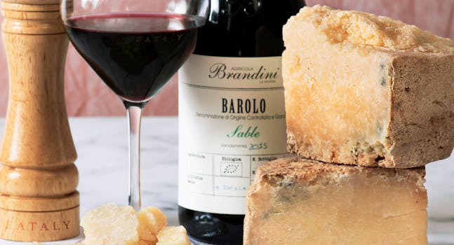 Castelmagno e vino Barolo Brandini