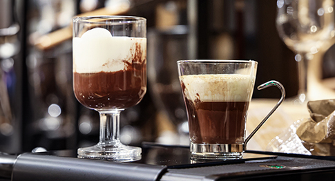 Meaning “small round glass” in Piemontese dialect, bicerin is a traditional hot drink native to Torino made of three distinct layers: espresso, hot chocolate, and whipped milk or cream.