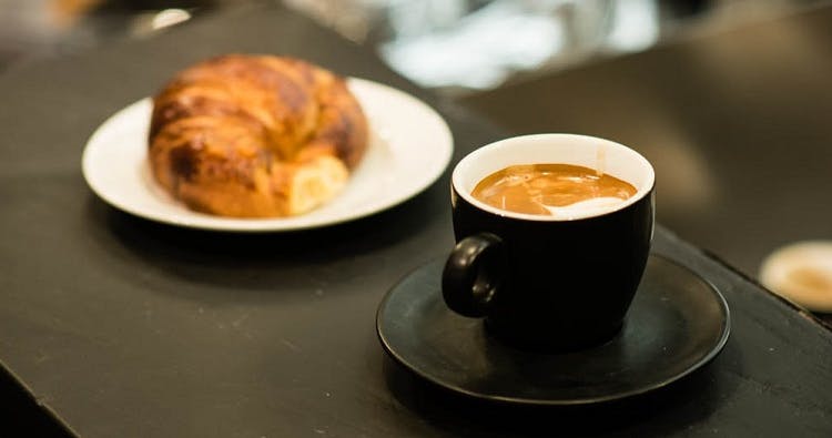 Cappuccino and croissant