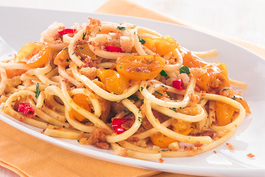 Pasta Ammuddicata with Yellow Datterino Dolcimetà