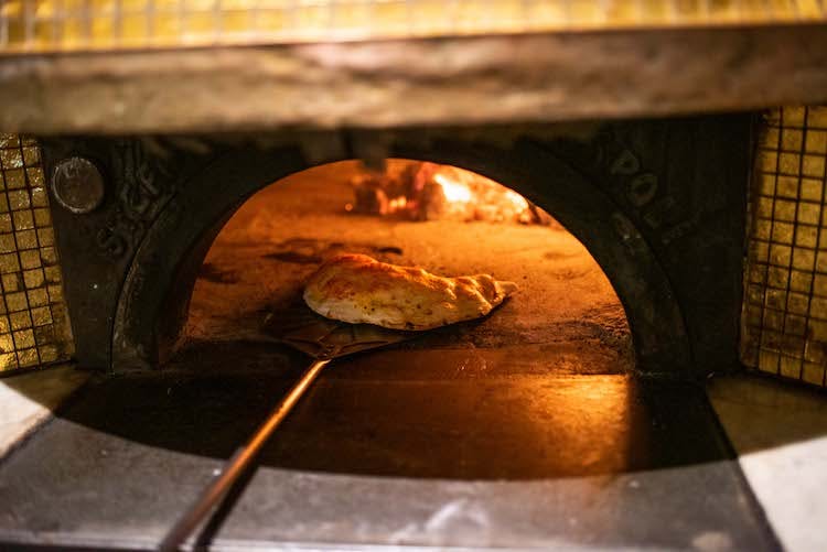 Calzone in the oven
