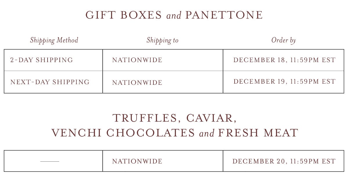 Christmas Delivery Shipping | Eataly