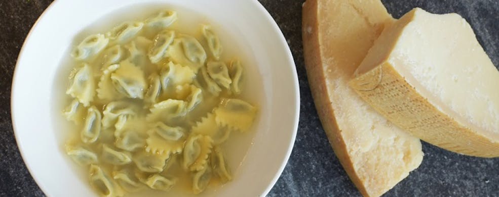 Agnolotti parmigiano broth