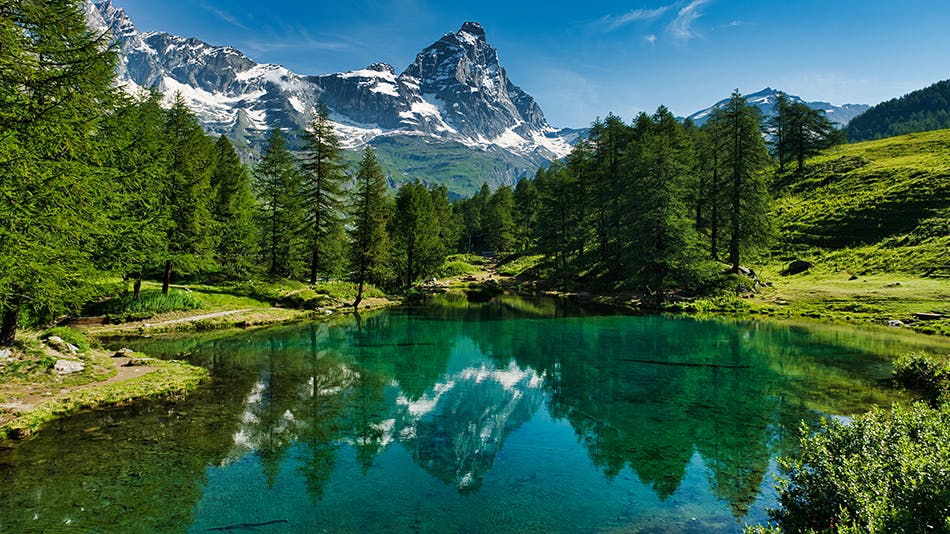 Lago Blu with Matternhorn in Valle d'Aosta