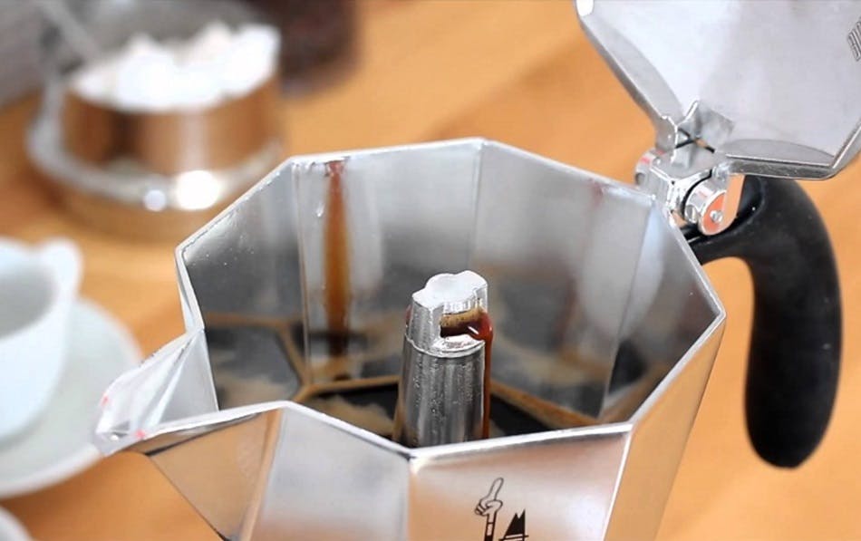 Moka pot brewing espresso