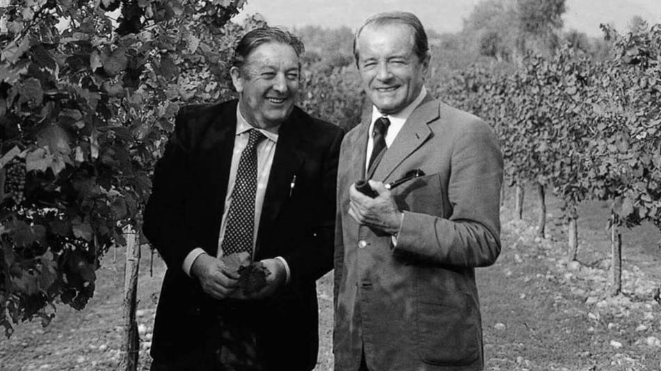 Guido Berlucchi and Franco Ziliani in Franciacorta Vineyards