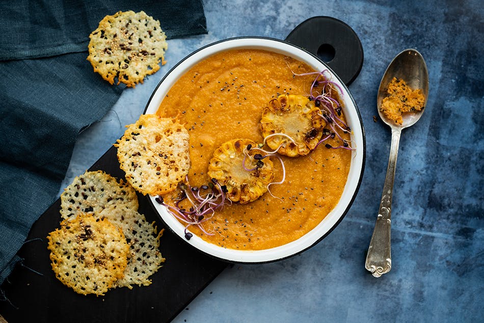 Parmigiano Reggiano Corn and Carrot Soup