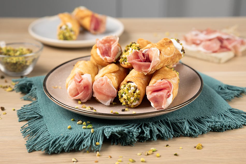 Sicilian Savory Cannoli with Prosciutto di San Daniele DOP