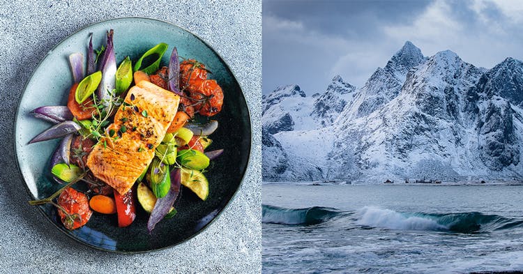 seafood from norway recipe and landscape